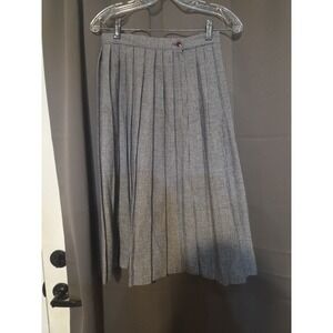 Russ Togs Navy‎ & White Pleated Skirt, Vintage Houndstooth Midi, Women's Size 10